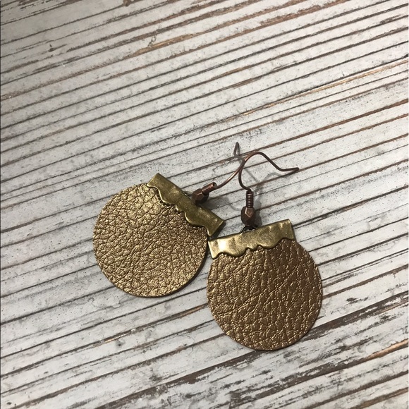 Hidden Grace. Handmade Faux Leather Earrings - Picture 1 of 2
